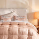 Sunday Citizen Premium Lumière Bubble Comforter and Crane in the Clouds Pillow Pink Sand Blush
