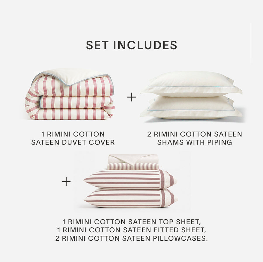 Rimini Reversible Cotton Sateen Move In Bundle Terracotta - Off White