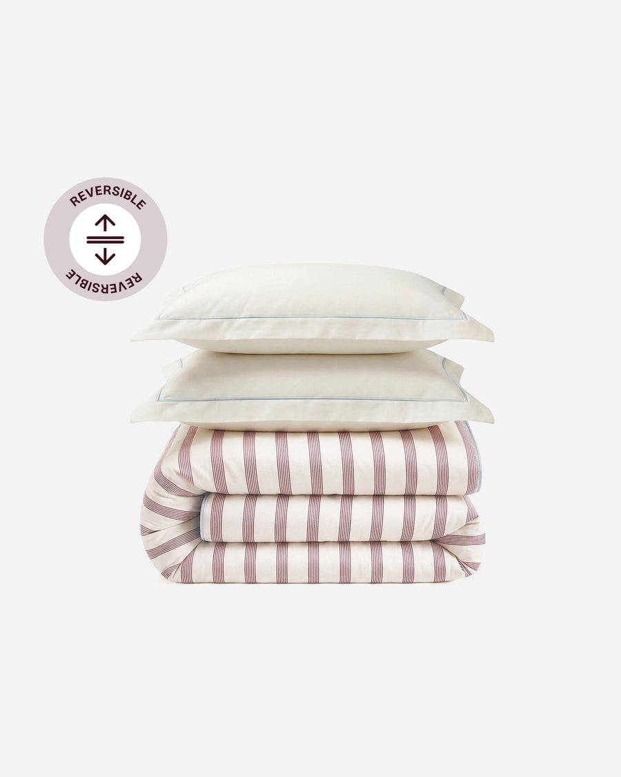 Image of Rimini Reversible Cotton Sateen Duvet Bundle
