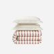 Rimini Reversible Cotton Sateen Duvet Bundle Terracotta - Off White