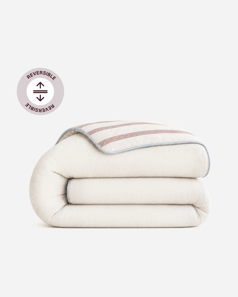 Rimini Reversible Cotton Sateen Duvet Cover Terracotta - Misty Blue