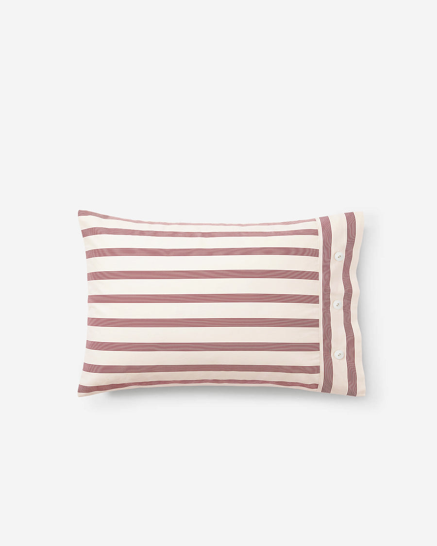 Sunday Citizen Rimini Cotton Sateen Pillowcase in Terracotta - Off White