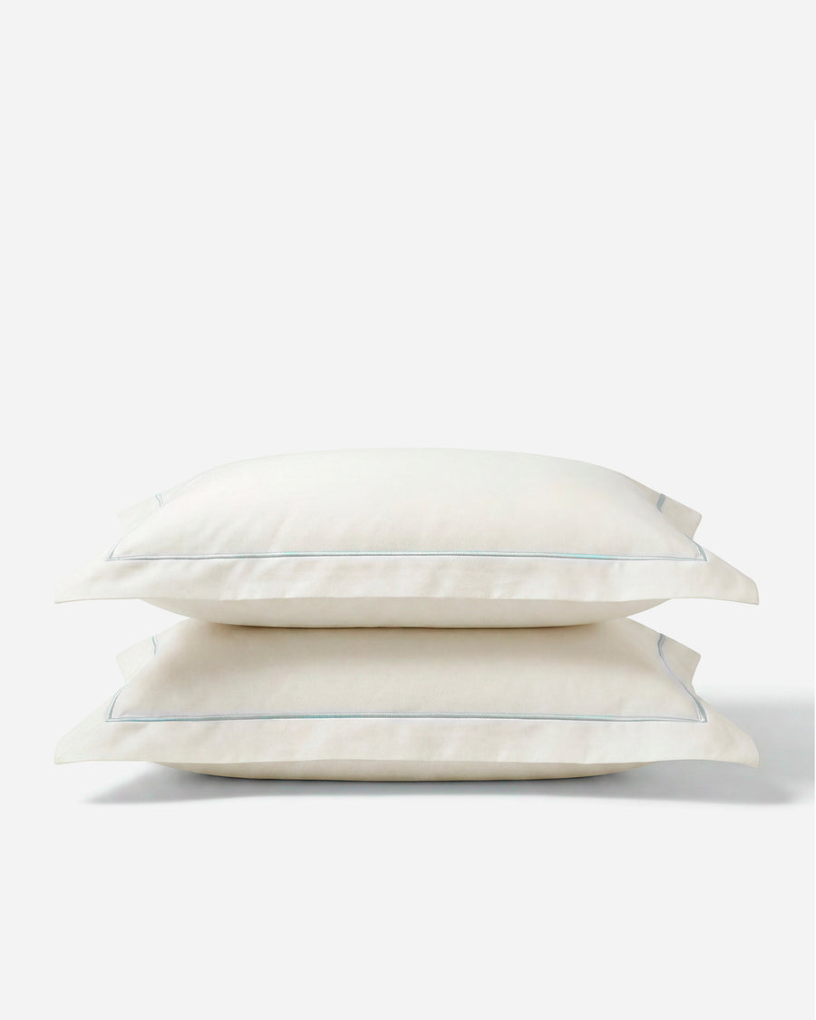 rimini cotton sateen sham-set terracotta - off-white