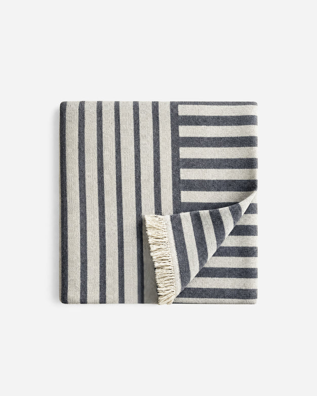 Riva Reversible Lightweight Beach Blanket Midnight - Off White
