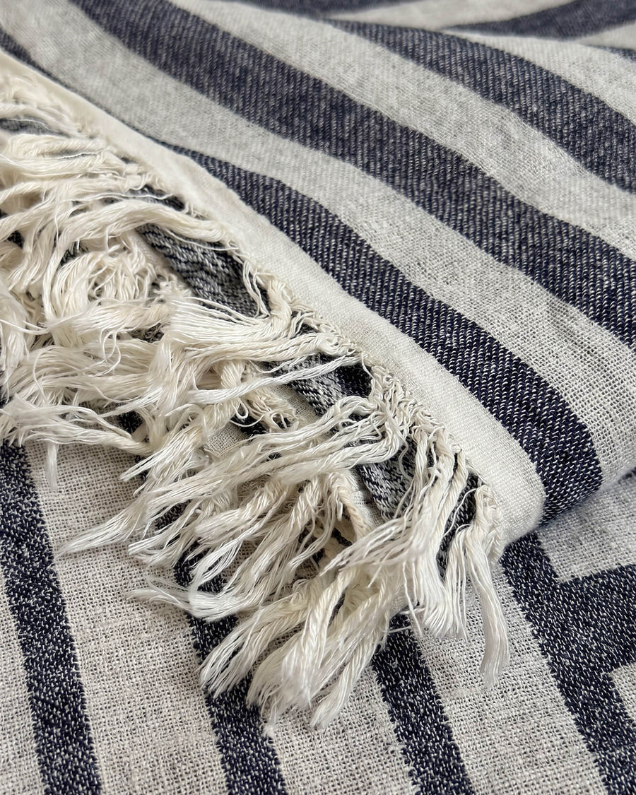 Riva Reversible Lightweight Beach Blanket Midnight - Off White