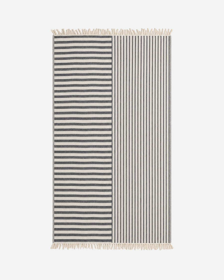 Riva Reversible Lightweight Beach Blanket Midnight - Off White
