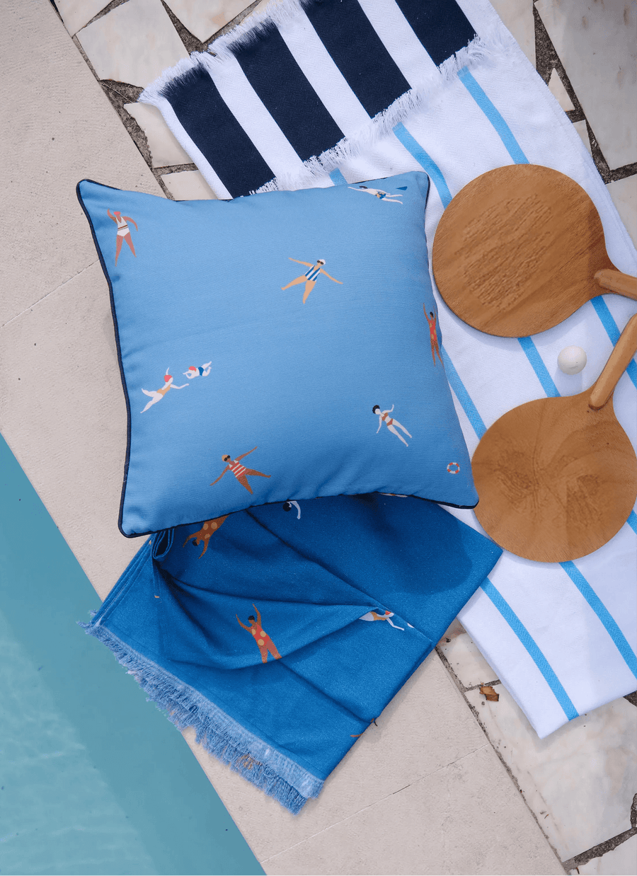 Riva Beach Blanket Off White - Midnight