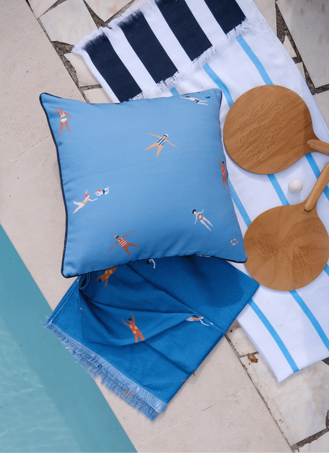 Riva Beach Blanket Off White - Midnight