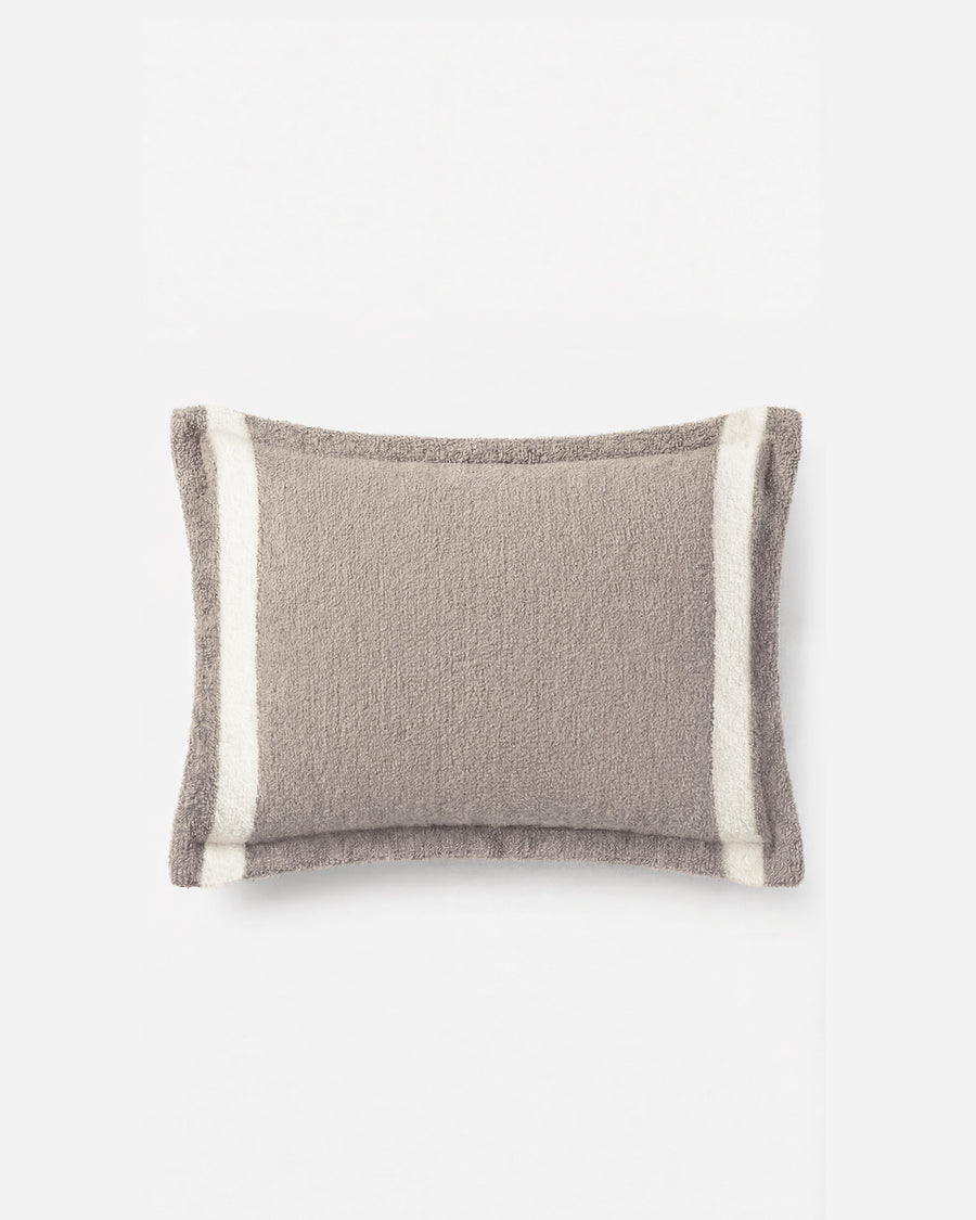 Sunday Citizen Sabbia Snug Striped Sham Set in Taupe - Off White