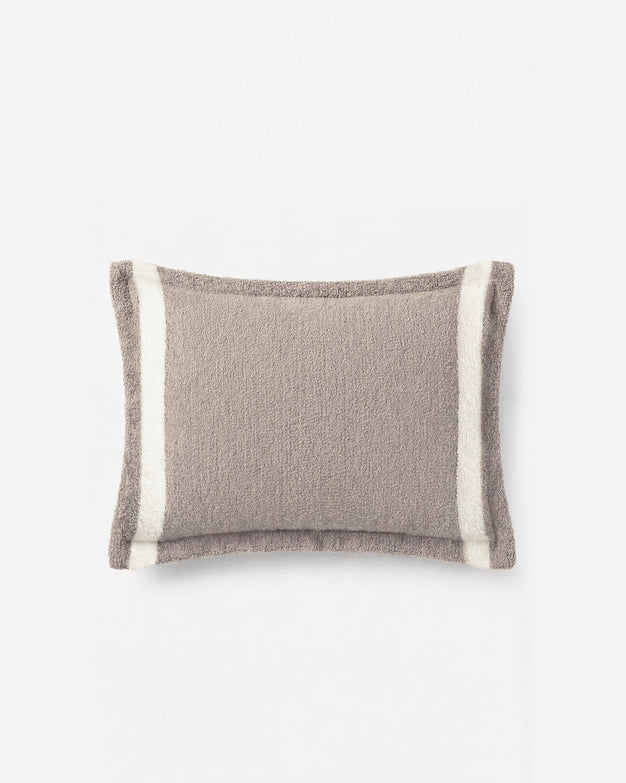 Sunday Citizen Sabbia Snug Striped Sham Set in Taupe - Off White