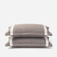 Sunday Citizen Sabbia Snug Striped Sham Set in Taupe - Off White