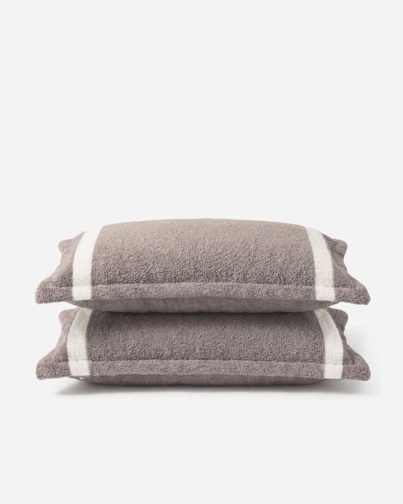 Sunday Citizen Sabbia Snug Striped Sham Set in Taupe - Off White