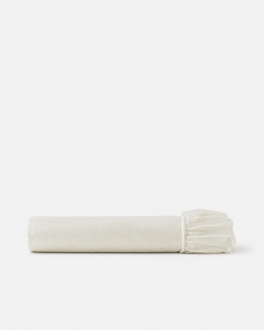 Cotton Mist Fitted Sheet  Off White