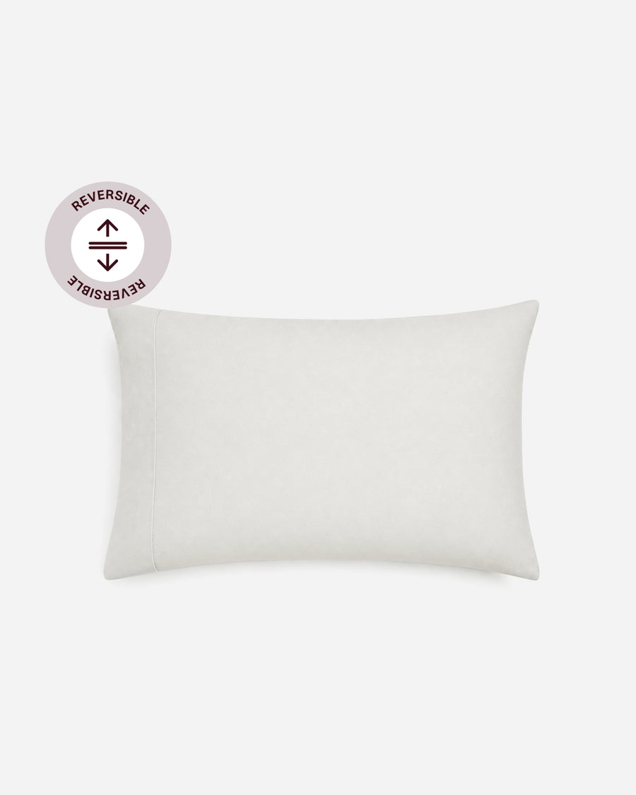 Salvia Reversible Cotton Mist Pillowcase Set Light Sage - Off White