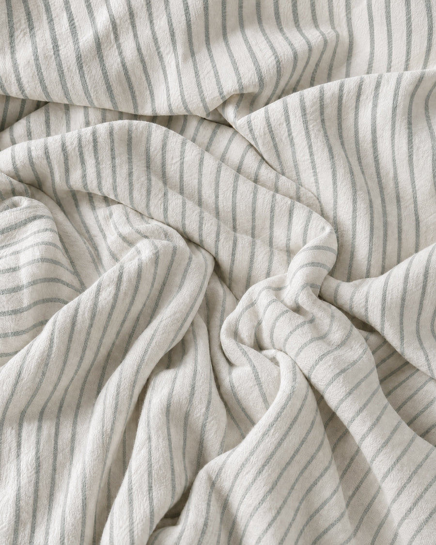 Salvia Cotton Mist Top Sheet Light Sage - Off White