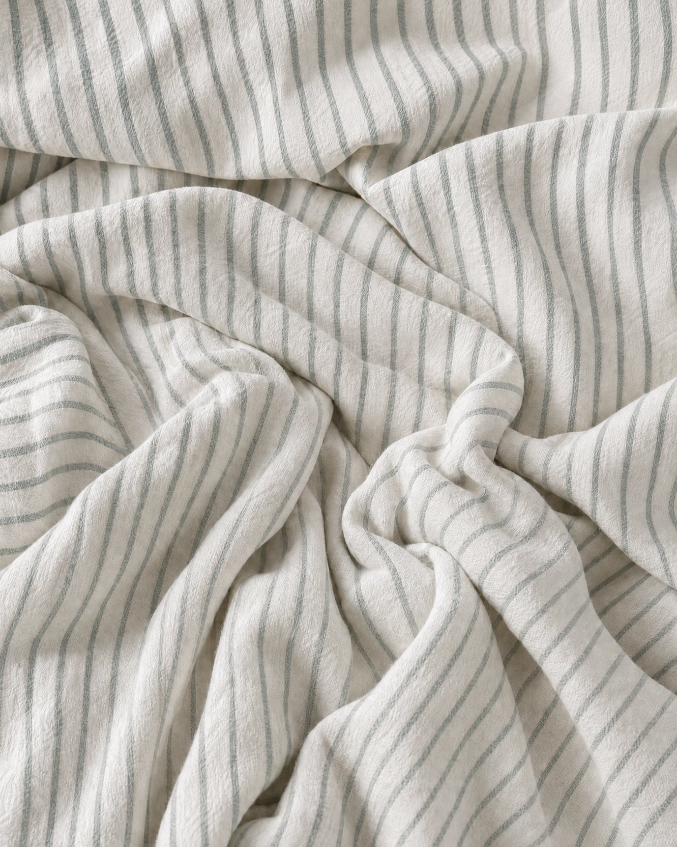 Salvia Cotton Mist Top Sheet Light Sage - Off White