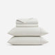 Salvia Reversible Cotton Mist  Sheet Set Light Sage - Off White