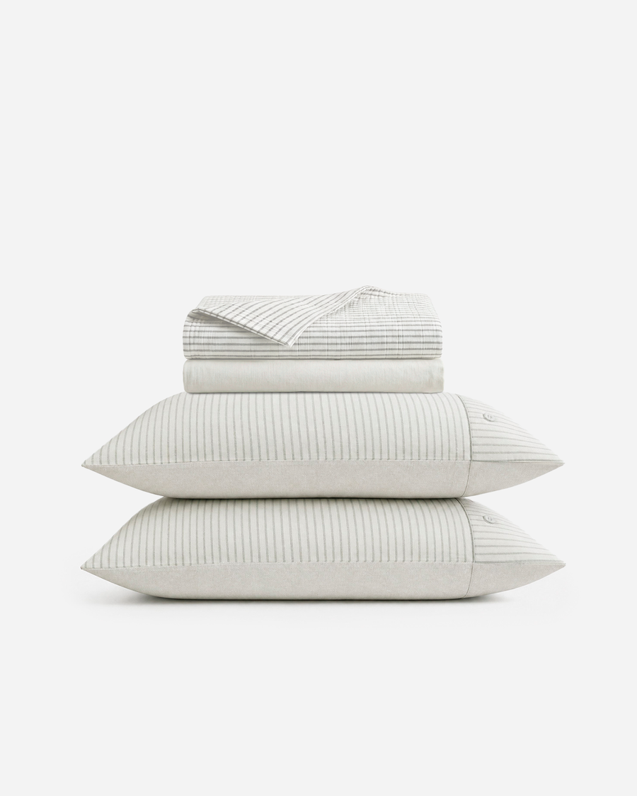 Image of Salvia Reversible Cotton Mist  Sheet Set