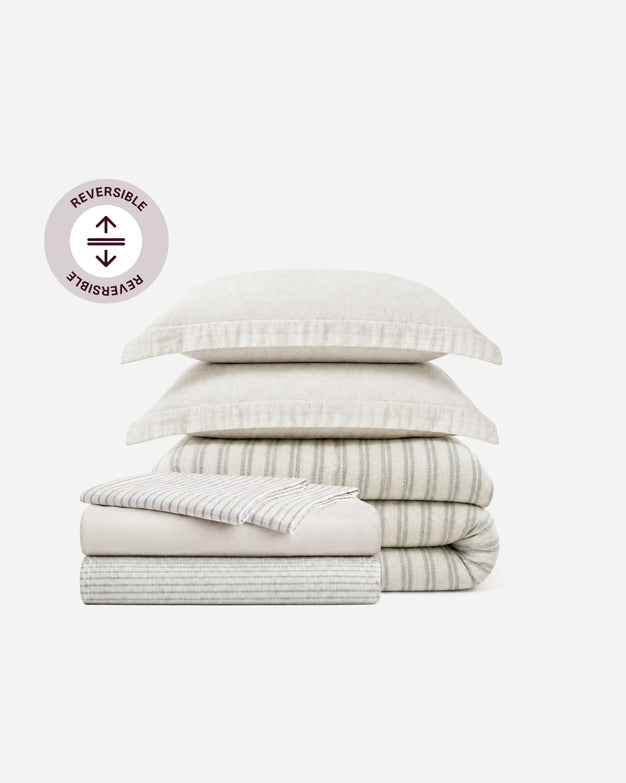 Salvia Reversible Cotton Mist  Move-in bundle Light Sage - Off White