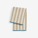 Serena Reversible Stripe Beach Towel Taupe - Off White