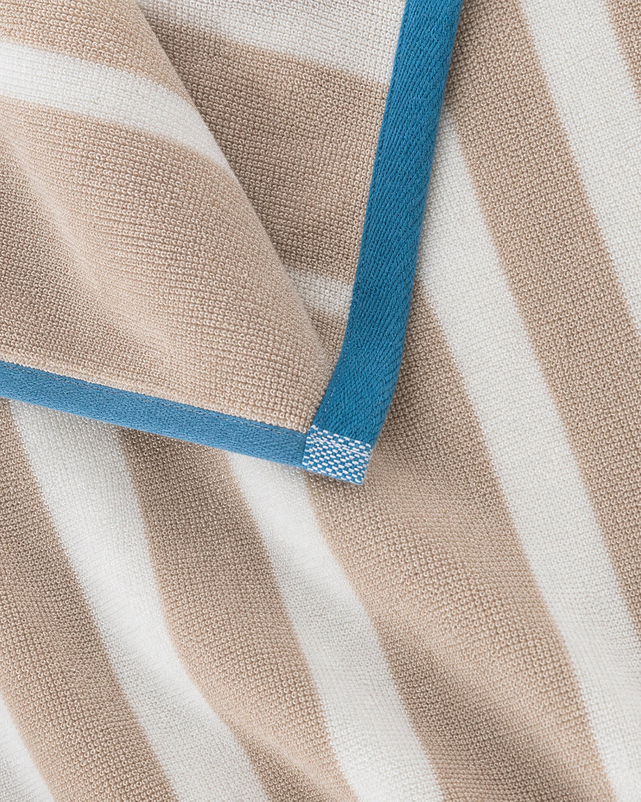 Serena Reversible Stripe Beach Towel Taupe - Off White