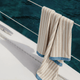 Serena Reversible Stripe Beach Towel Taupe - Off White