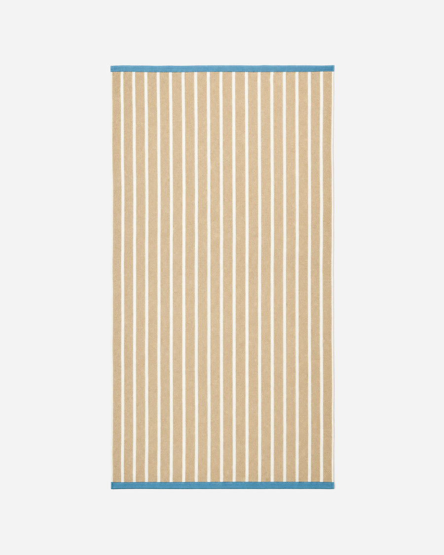 Serena Reversible Stripe Beach Towel Taupe - Off White