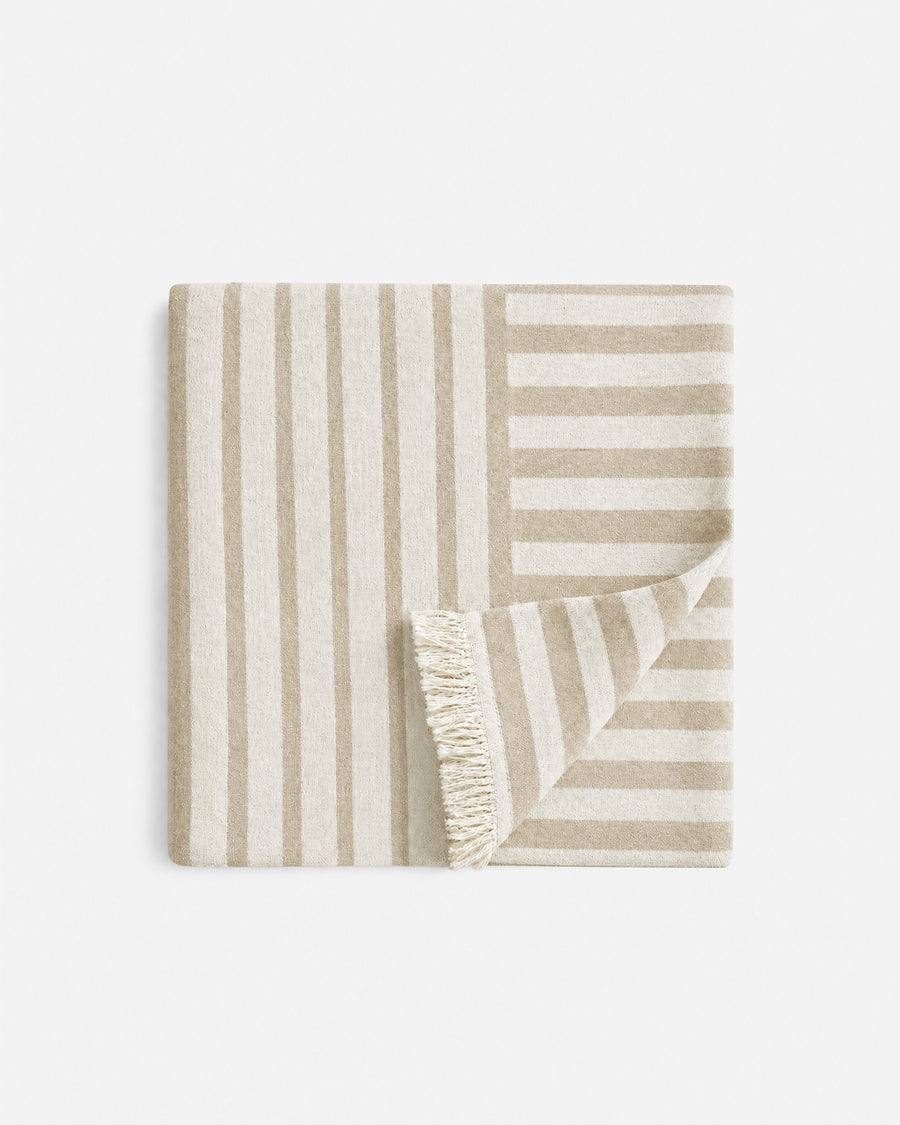 Serena Reversible Lightweight Beach Blanket Taupe - Off White