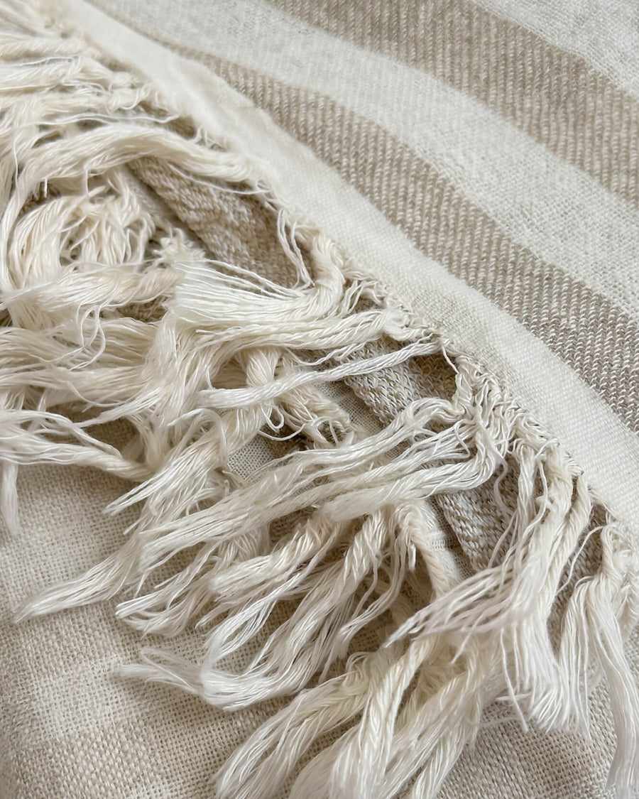 Serena Reversible Lightweight Beach Blanket Taupe - Off White