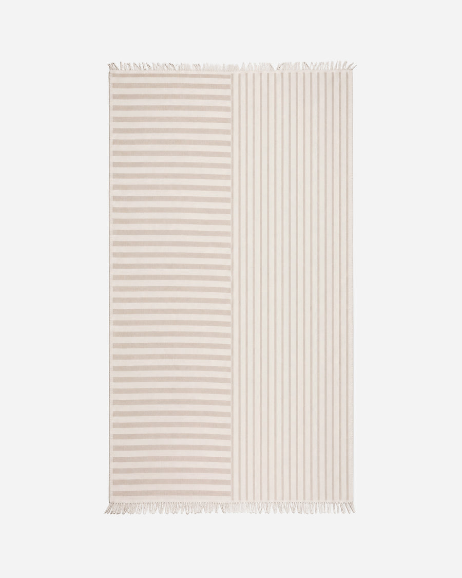 Serena Reversible Lightweight Beach Blanket Taupe - Off White