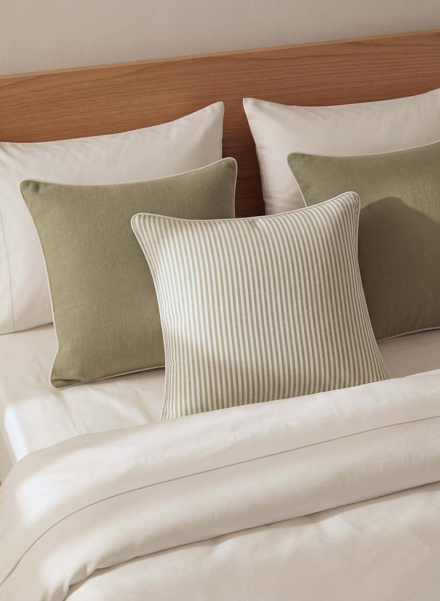 Sunday Citizen Serra Throw Pillow in Sage - Off White