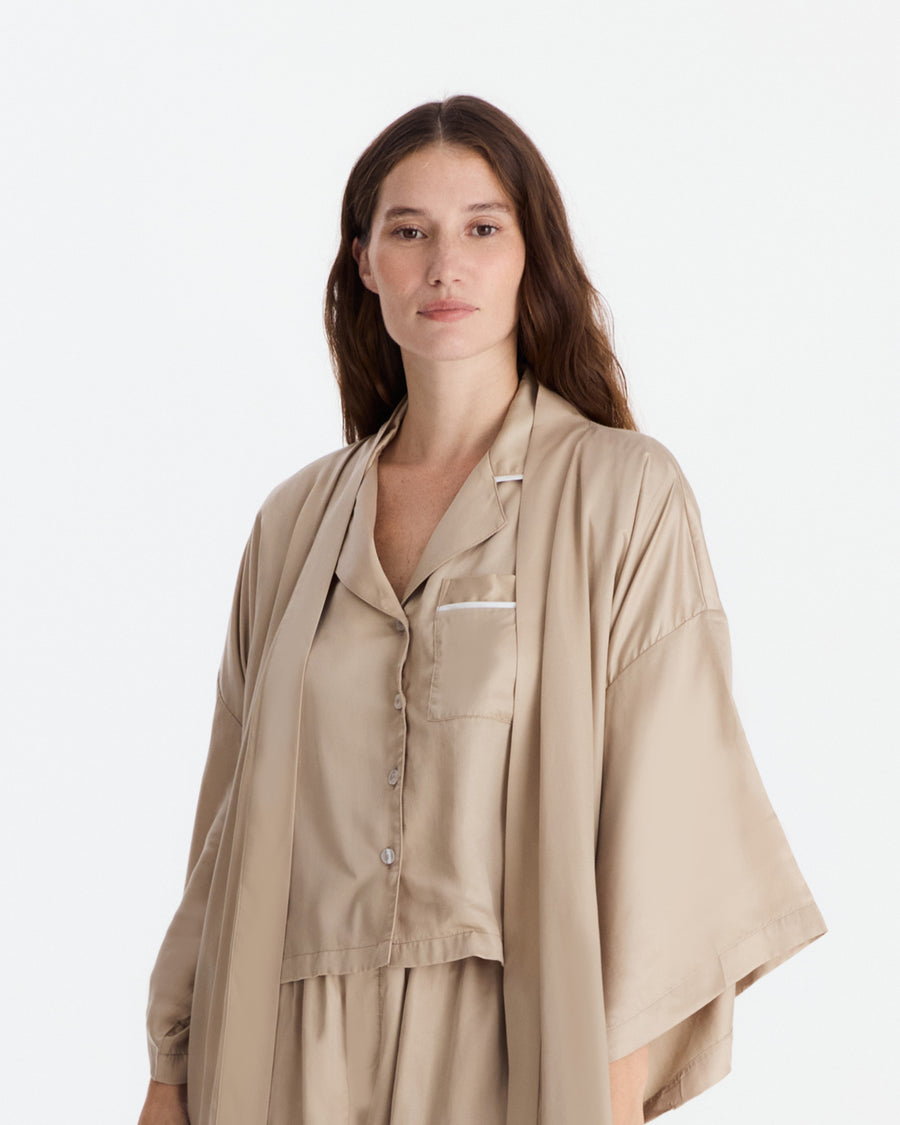 Silky Lyocell Kimono Biscotti