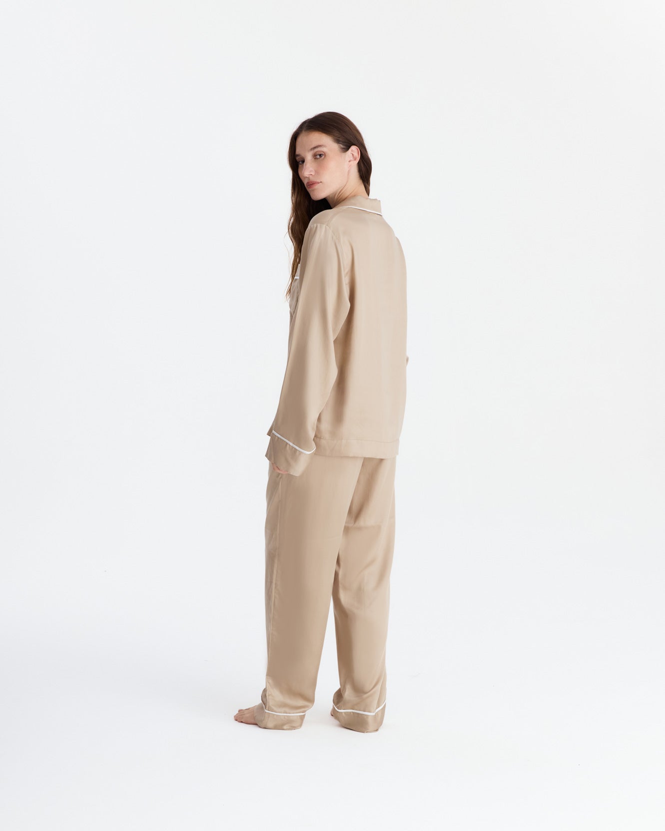 Sunday-Citizen_Silky-Lyocell-Long-PJ Set Biscotti