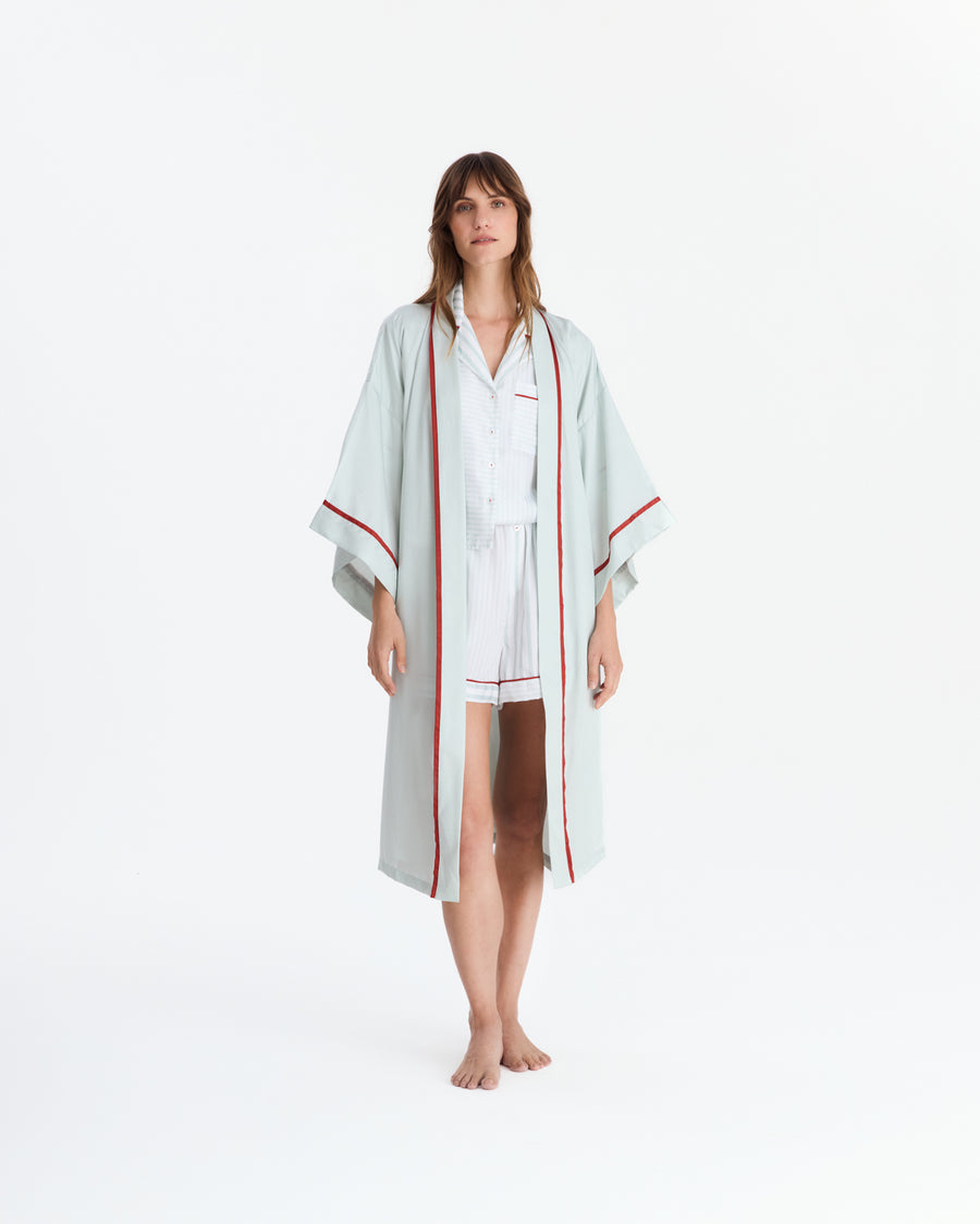 Mare Silky Lyocell Kimono Misty Blue