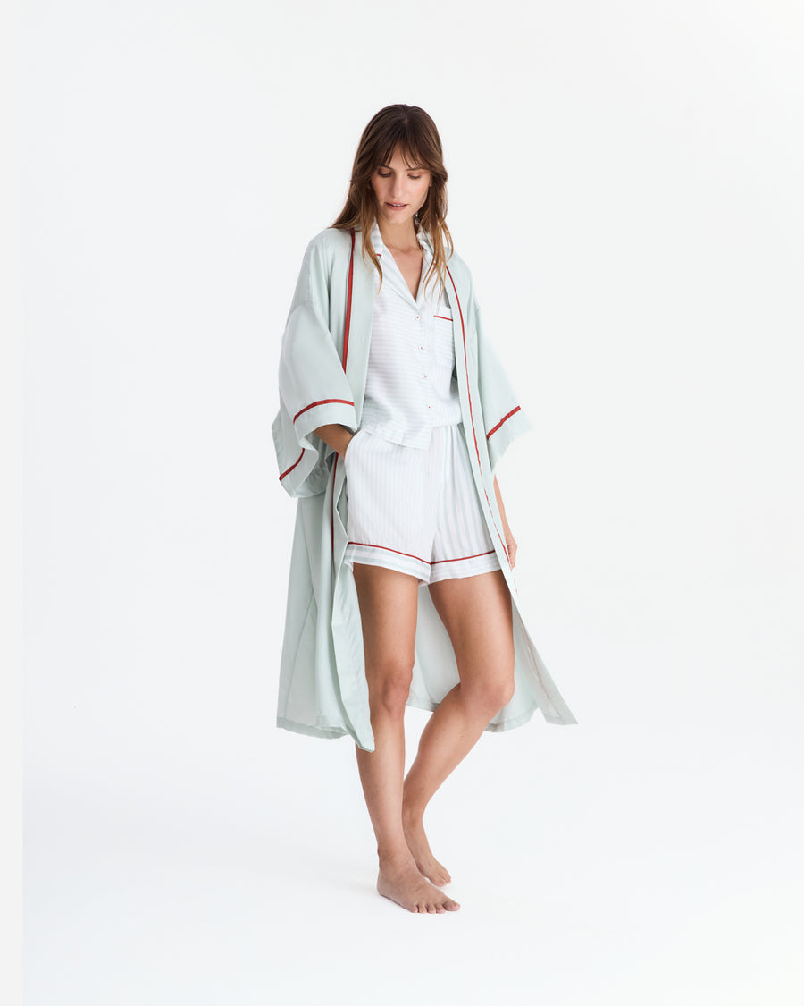 Mare Silky Lyocell Kimono Misty Blue