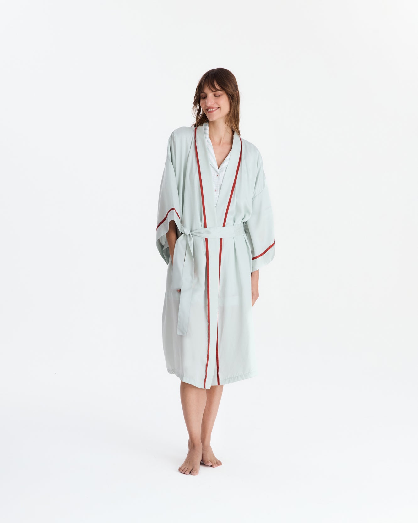Mare Silky Lyocell Kimono Misty Blue