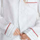 Sunday Citizen Silky Lyocell Mare Long PJ Set Misty Blue - White