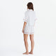 Sunday Citizen Silky Lyocell Mare Short PJ Set Misty Blue - White