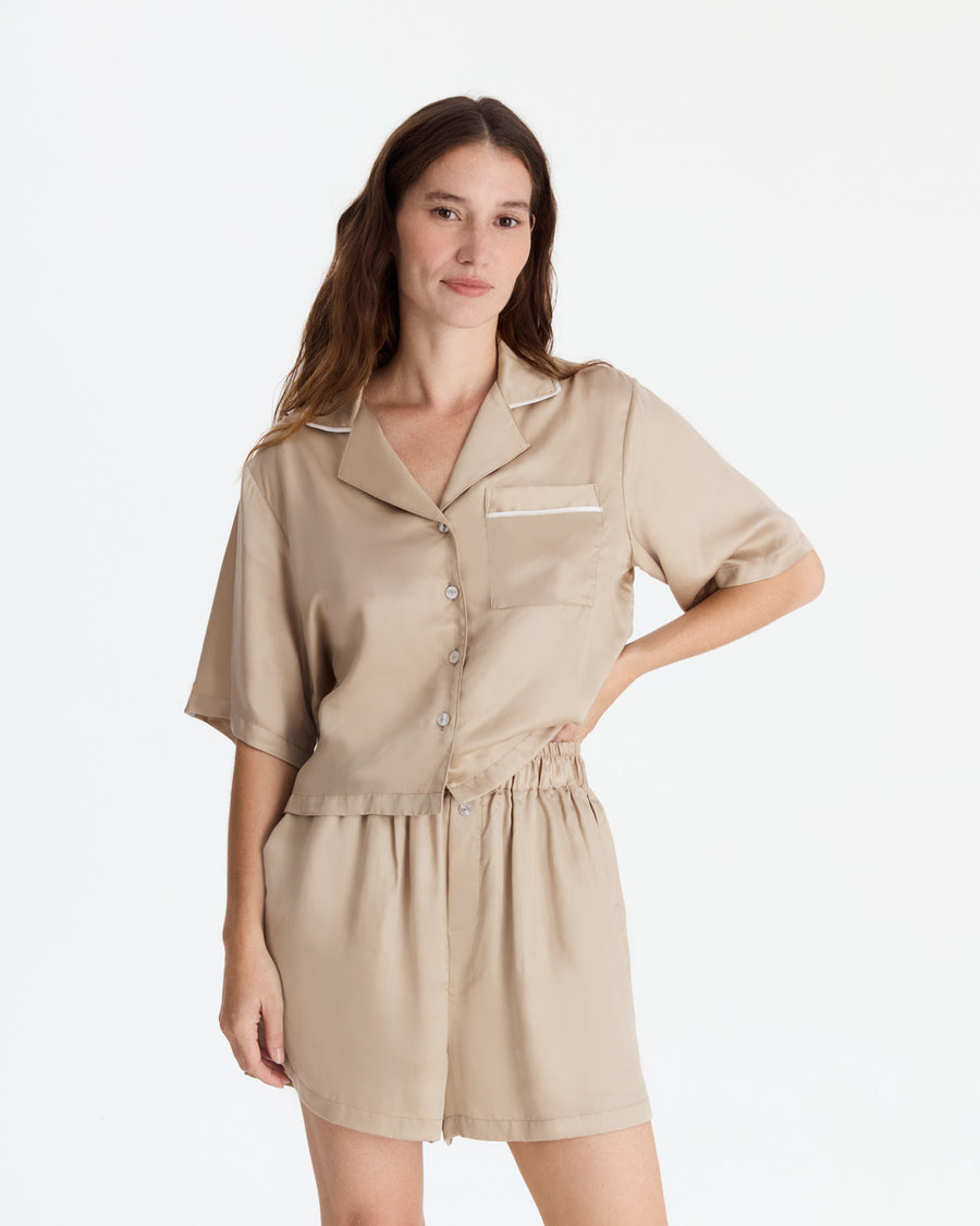 Sunday-Citizen_Silky-Lyocell-Short-PJ-Set Biscotti 