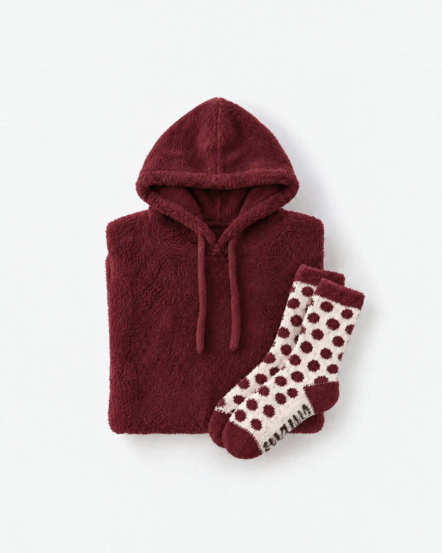 Snug Blanket Hoodie + Socks Bundle Deep Burgundy