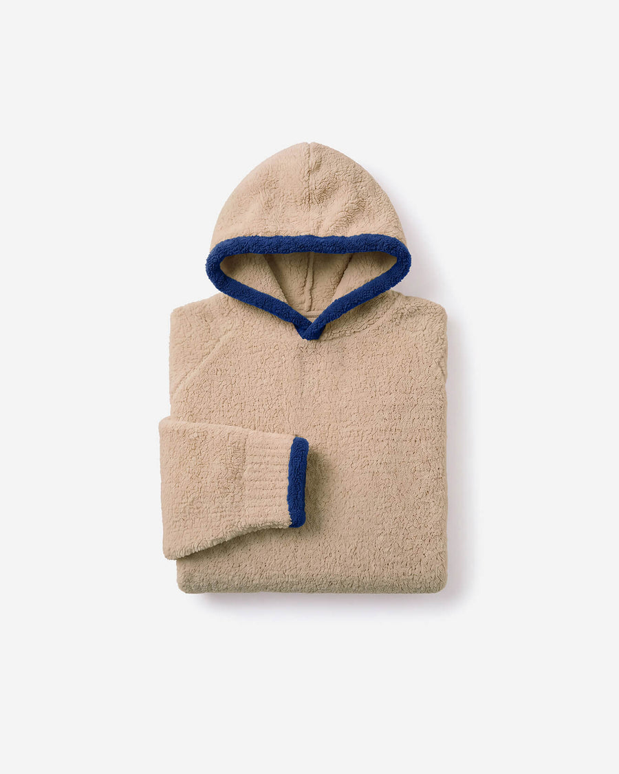 Snug Blanket Hoodie with Piping Biscotti - Blue