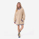 Snug Blanket Hoodie with Piping Biscotti - Blue
