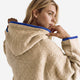 Snug Blanket Hoodie with Piping Biscotti - Blue