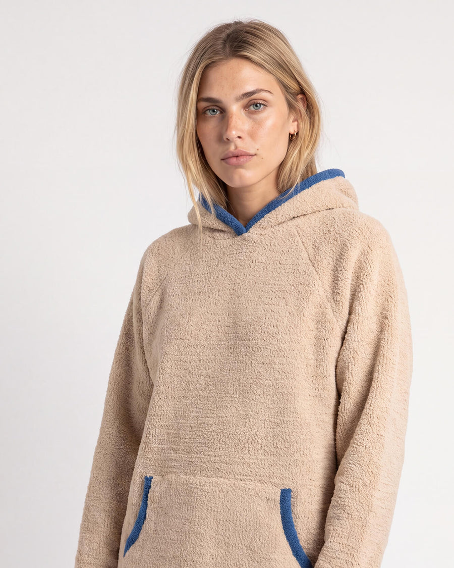 Snug Blanket Hoodie with Piping + Socks Bundle Biscotti - Blue