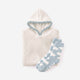 Snug Blanket Hoodie with Piping + Socks Bundle Off white - Misty Blue