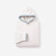 Snug Blanket Hoodie with Piping Off white - Misty Blue