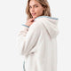 Snug Blanket Hoodie with Piping Off white - Misty Blue