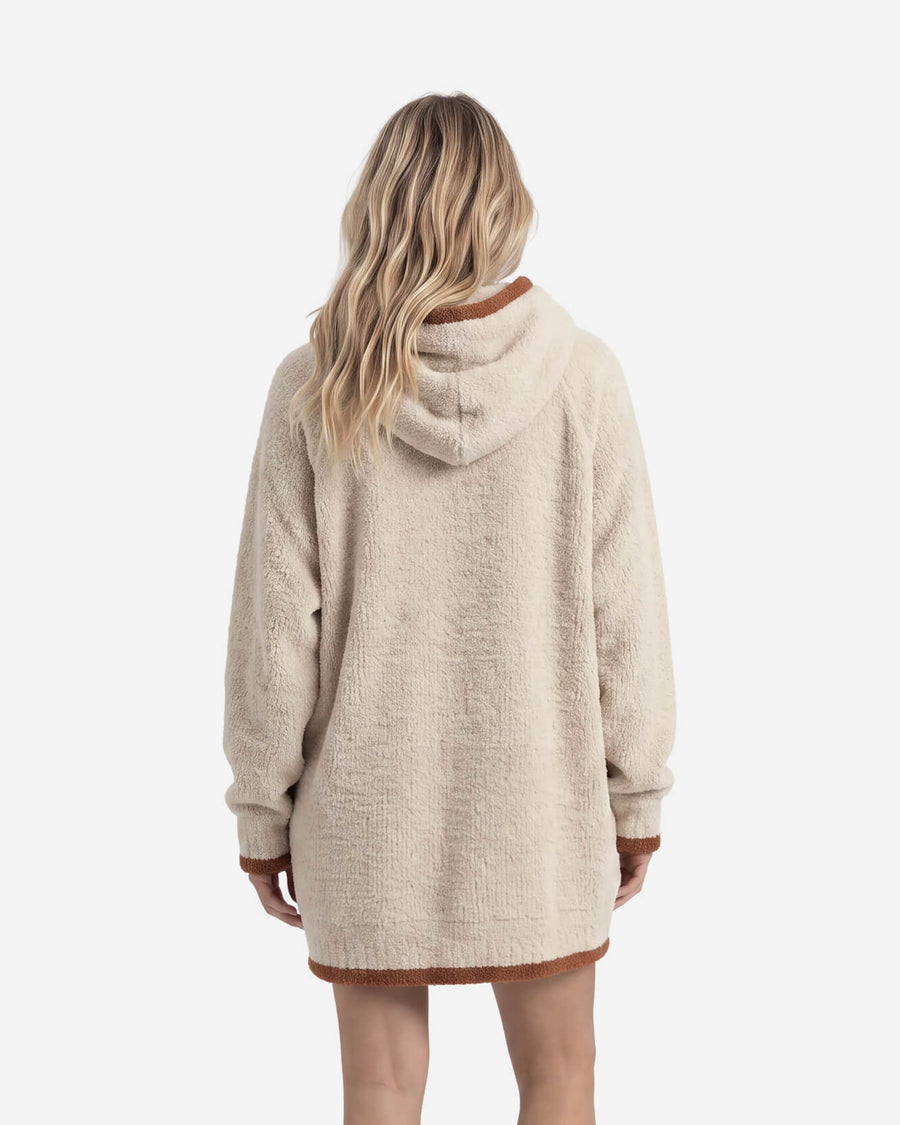 Snug Blanket Hoodie with Piping Vanilla - Sienna