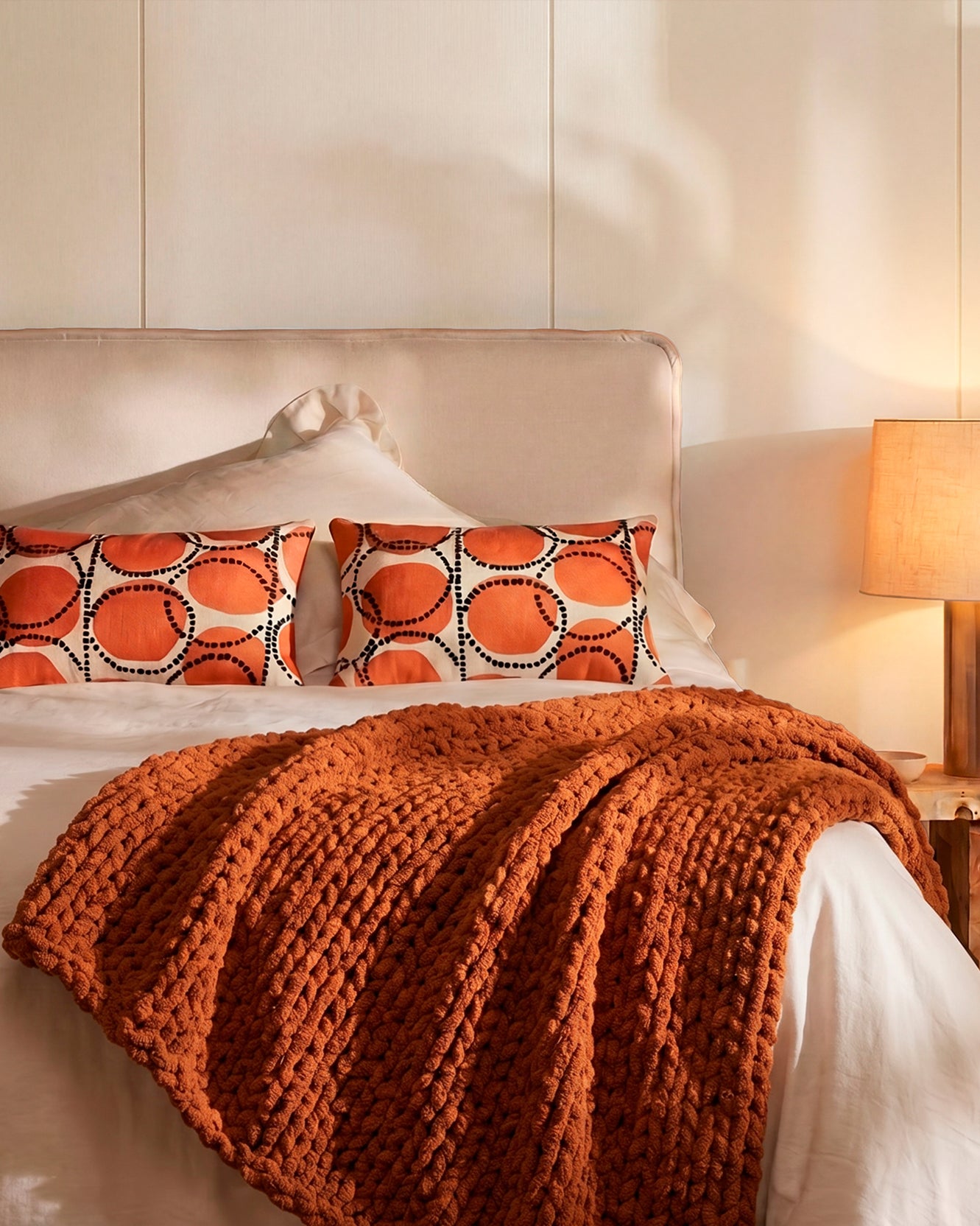 Sunday Citizen Snug Chunky Knit Throw and Decler Pillow in Koi