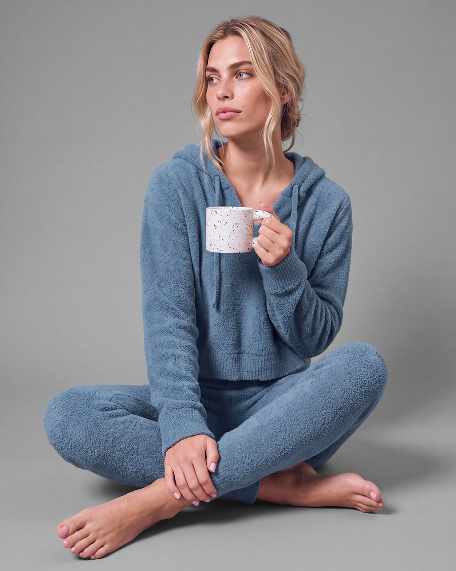 Snug Lite Cropped Hoodie + Jogger Set Antique Blue